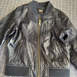 Black Leather Bomber Jacket